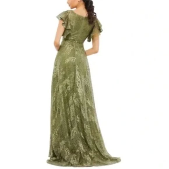 Mac Duggal 20310 Embroidered Beaded Flutter Sleeve Gown - Picture 4 of 10